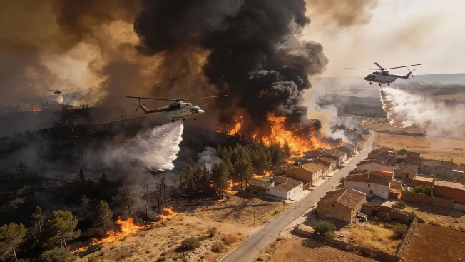 Thick Smoke from La Mierla Wildfire Disrupts Life in Corredor del Henares RUSSPAIN.com