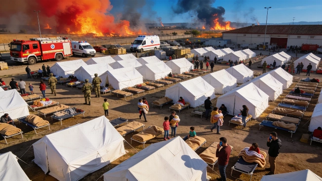 Talavera Fairgrounds Shelter Hundreds as Wildfires Force Mass Evacuations RUSSPAIN.com