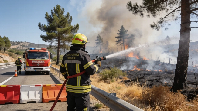 Wildfire in Navas de San Antonio Forces Road Closures on AP-6 and N-VI RUSSPAIN.com