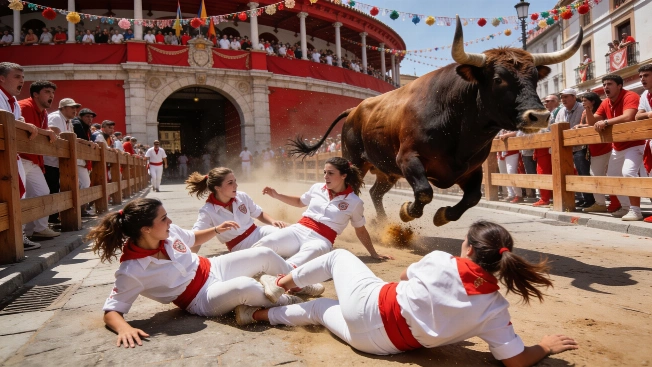 Four Runners Narrowly Escape Goring in Tense San Fermín Miura Run RUSSPAIN.com
