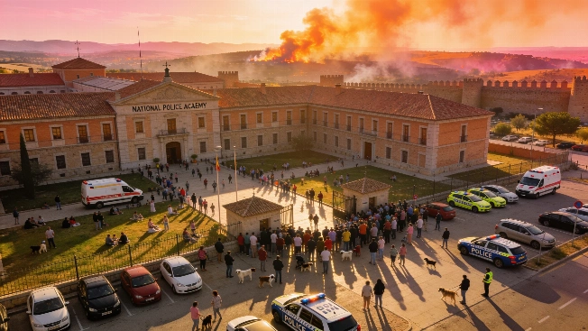 Ávila Police Academy Becomes Spain’s Largest Wildfire Shelter RUSSPAIN.com