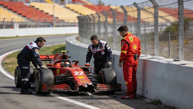 Hamilton crashes out in Madring as Ferrari suffers heavy damage RUSSPAIN.com
