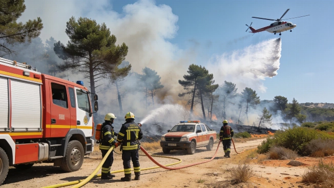 Firefighters and Aircraft Battle Blaze in Protected El Saler Area RUSSPAIN.com
