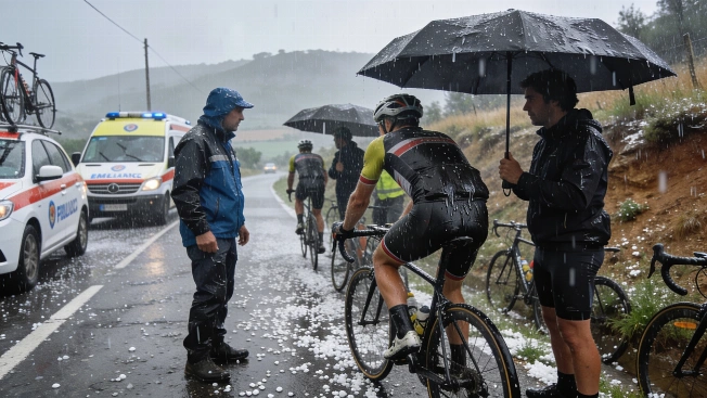 Historic Hailstorm Halts Vuelta a España Stage Three RUSSPAIN.com