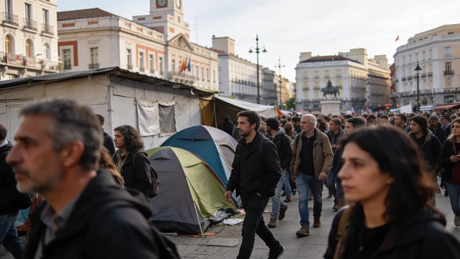 Madrid housing camp draws education march into Puerta del Sol RUSSPAIN.com
