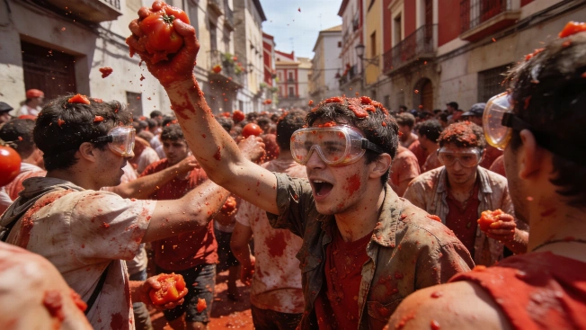 22,000 Join La Tomatina in Buñol Amid Red-Tinged Festivities RUSSPAIN.com