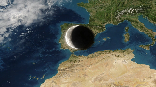 Satellite Images Reveal Lunar Shadow Crossing Spain During Eclipse RUSSPAIN.com