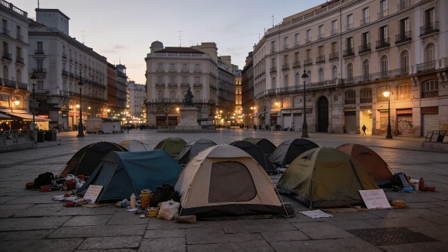 Bertrand Ndongo Confronted and Expelled from Puerta del Sol Protest RUSSPAIN.com