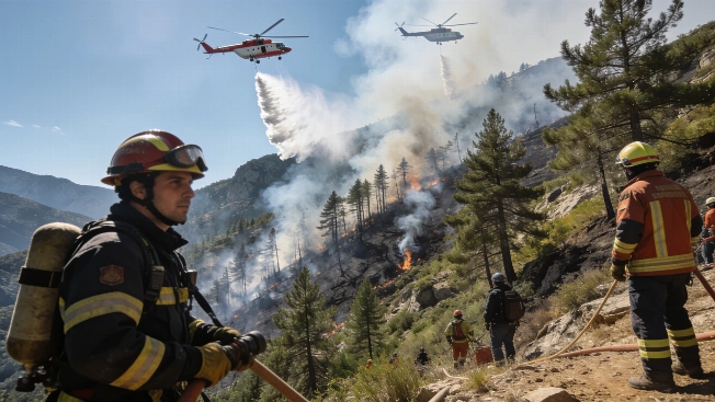 Firefighters Battle Mountain Blaze Near Aigüestortes Park in Lleida RUSSPAIN.com