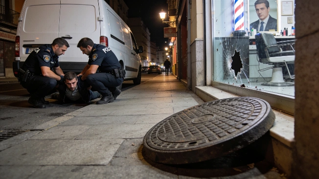 Man Arrested After Breaking Into Fuenlabrada Barbershop With Manhole Cover RUSSPAIN.com