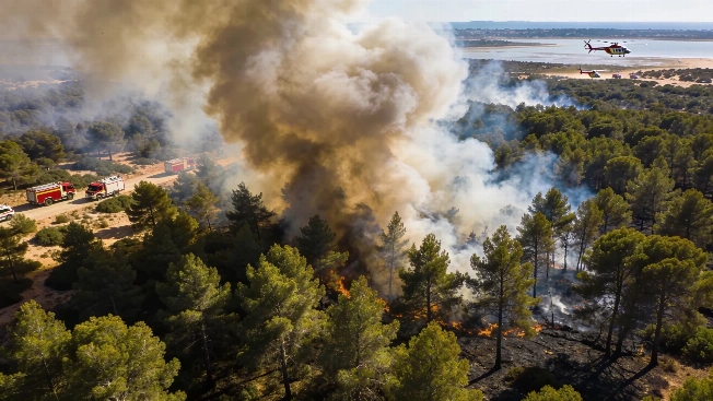 Firefighters contain Derio forest blaze near Bilbao Airport RUSSPAIN.com