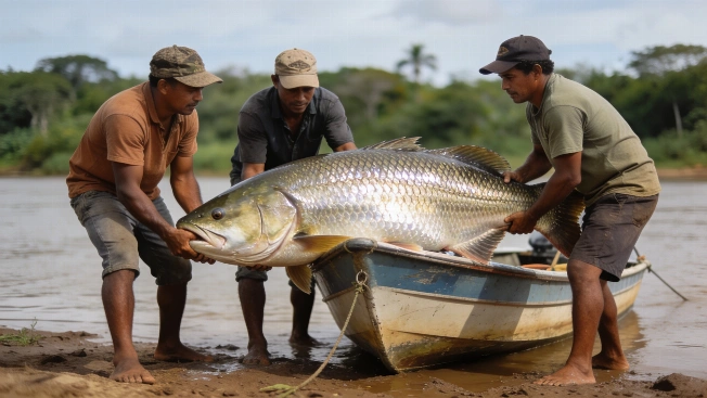 Fisherman Battles 2.5-Meter River Giant in São Paulo RUSSPAIN.com
