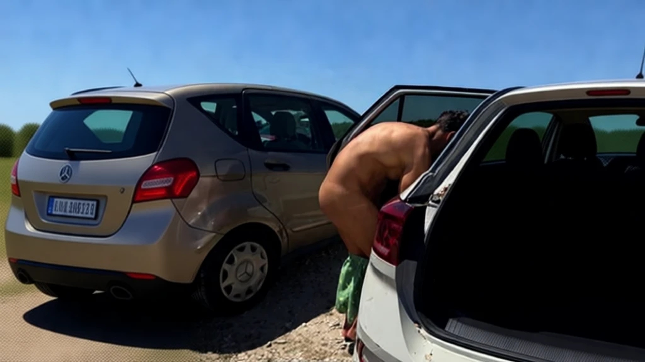 Ana Solma shares a candid shot with Borja González in a parking lot RUSSPAIN.com