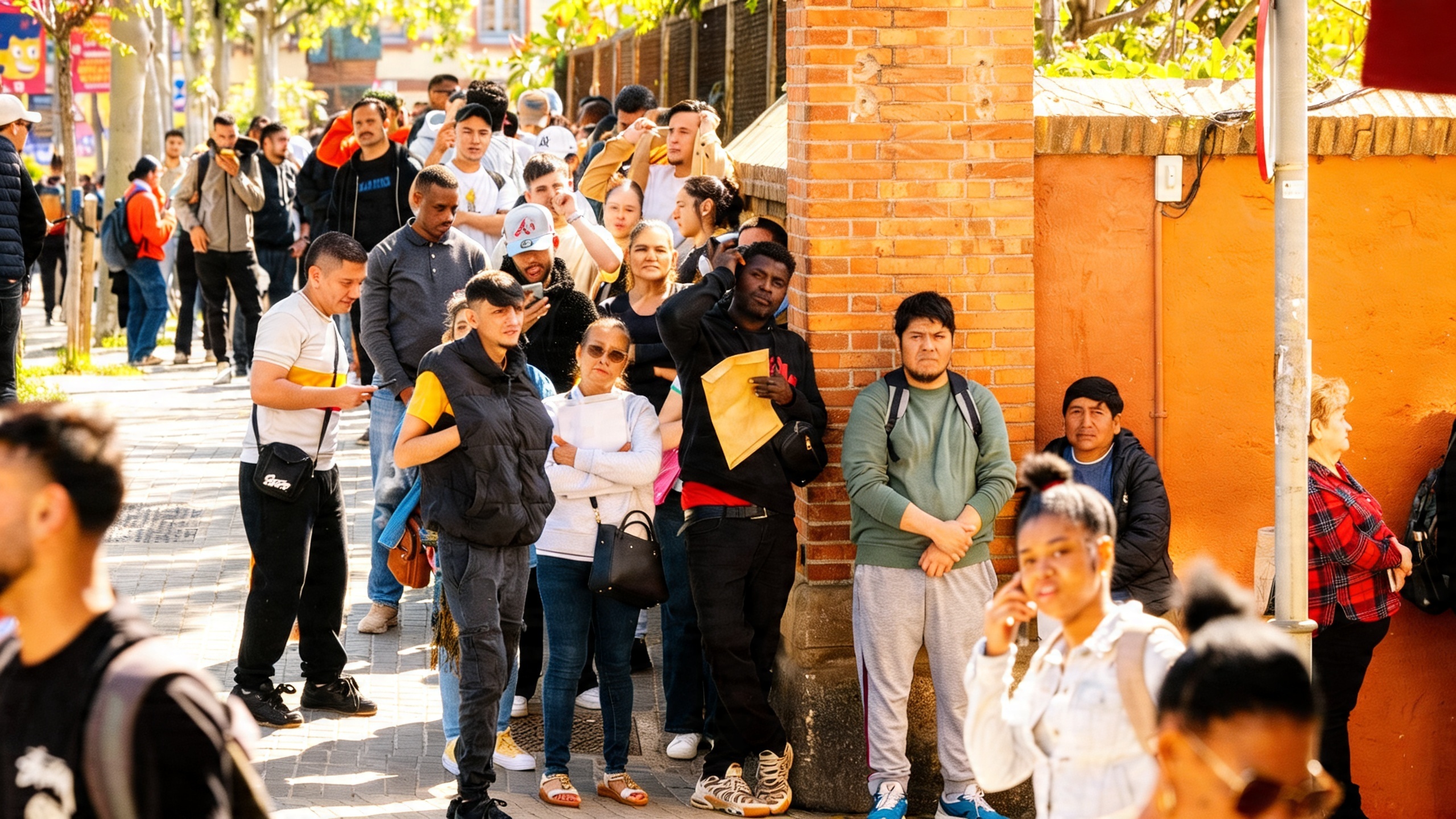 In L'Hospitalet, the queue for legalization documents has reached 5,000 people RUSSPAIN.com