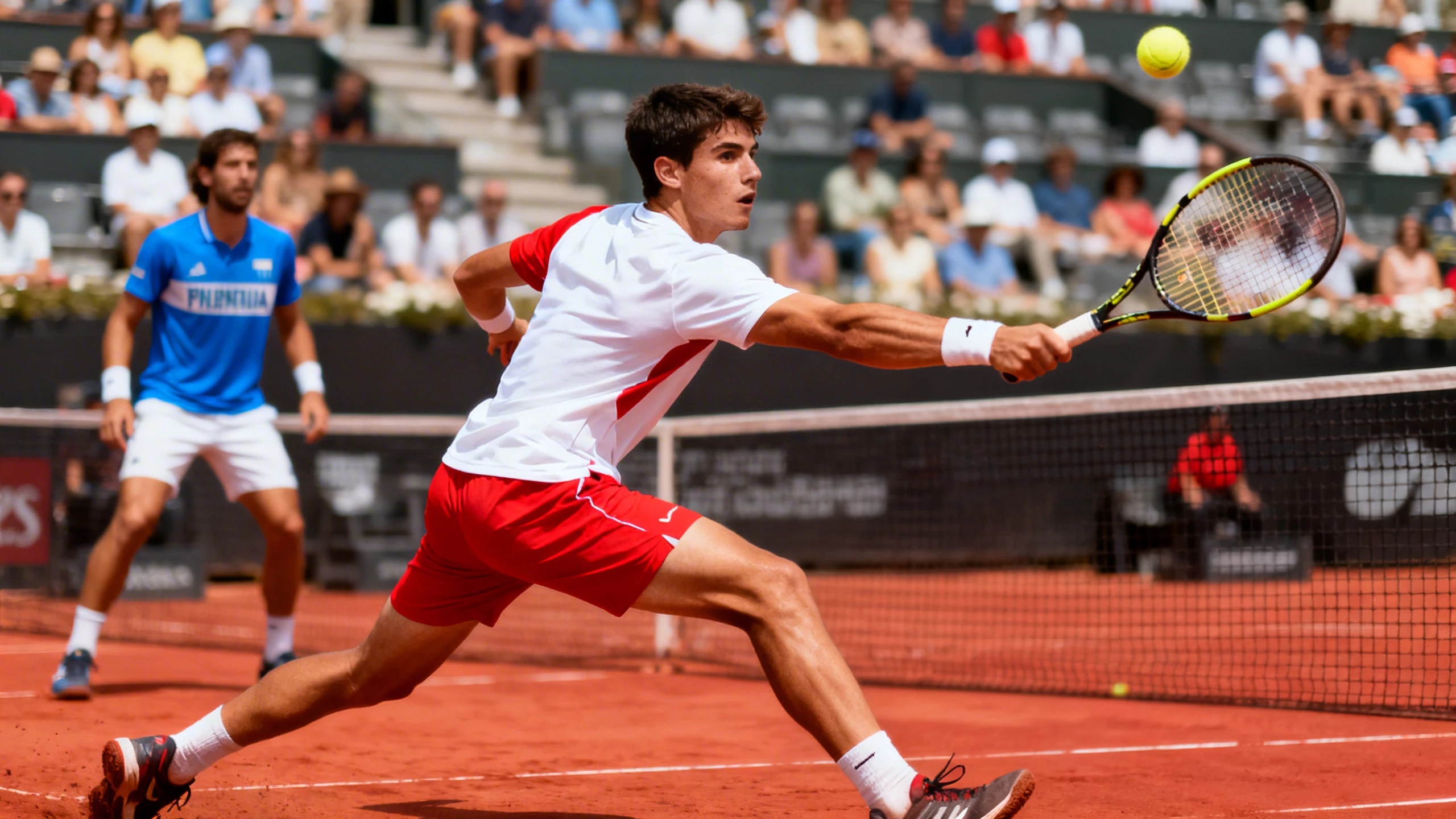 Opening moments of the Alcaraz vs Baez match in Monte Carlo RUSSPAIN.com