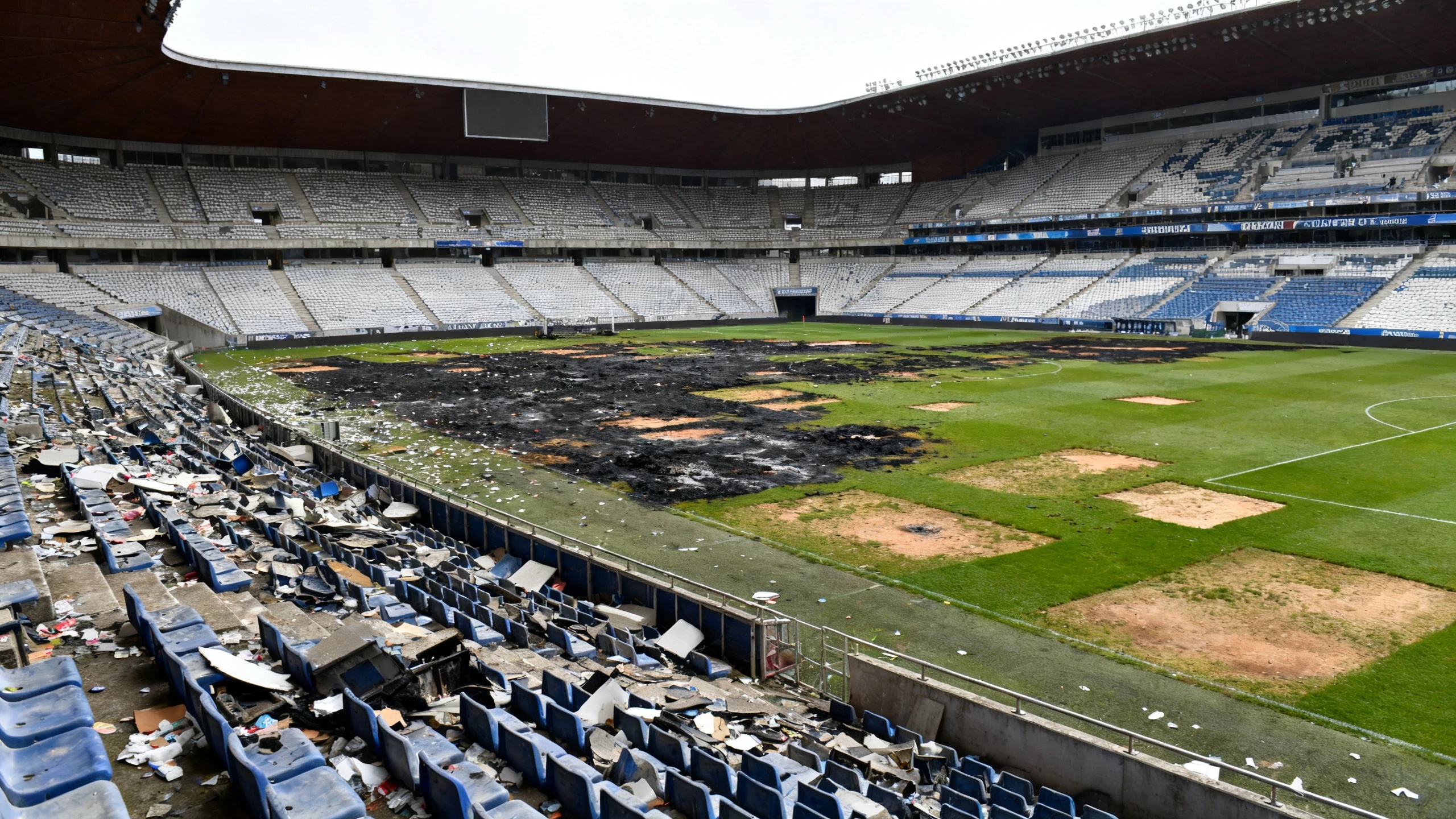 Hundreds of seats and the pitch damaged after promotion celebrations in La Coruña RUSSPAIN.com