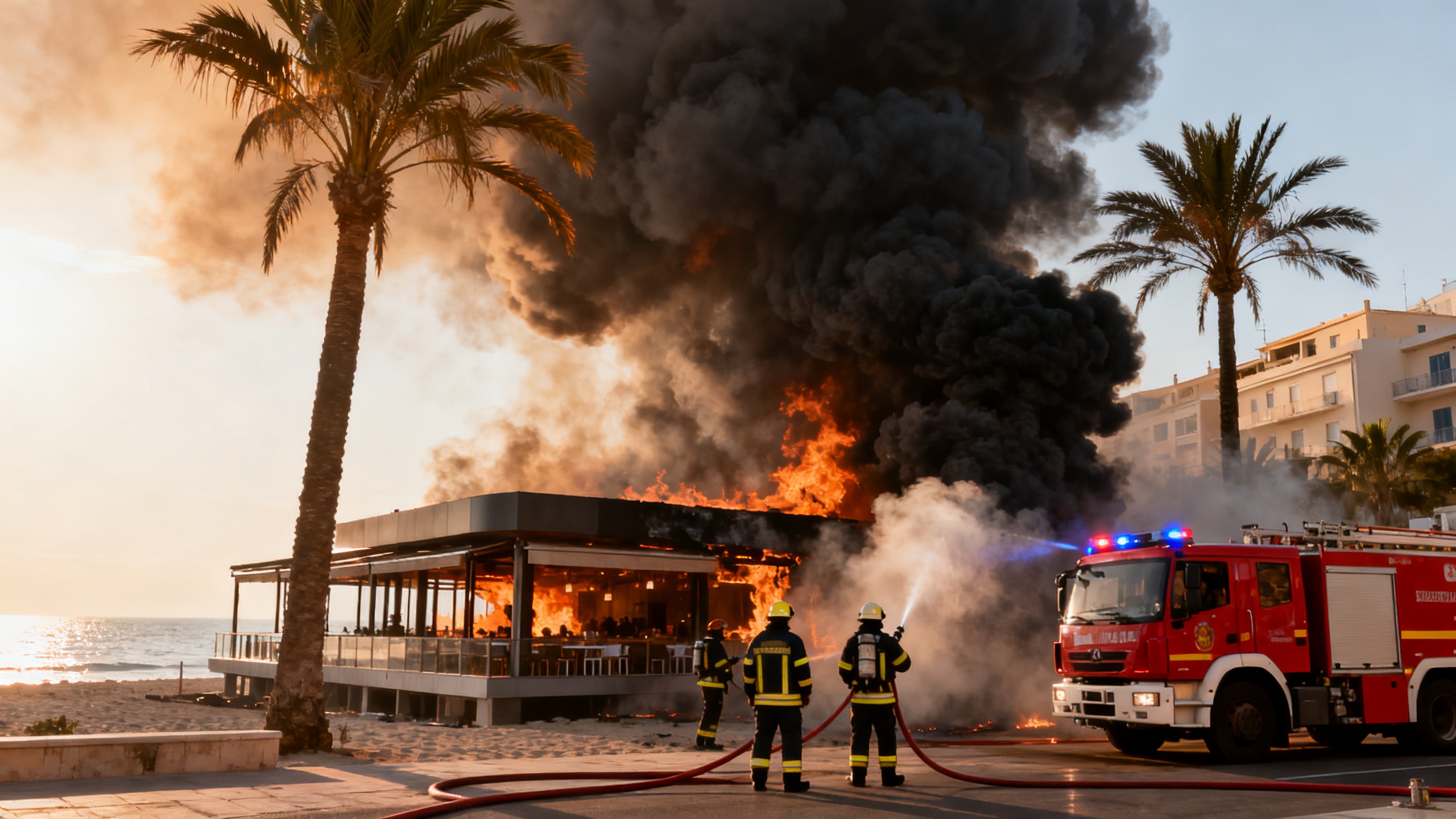 Morning fire on La Manga coast alarms tourists and locals RUSSPAIN.com
