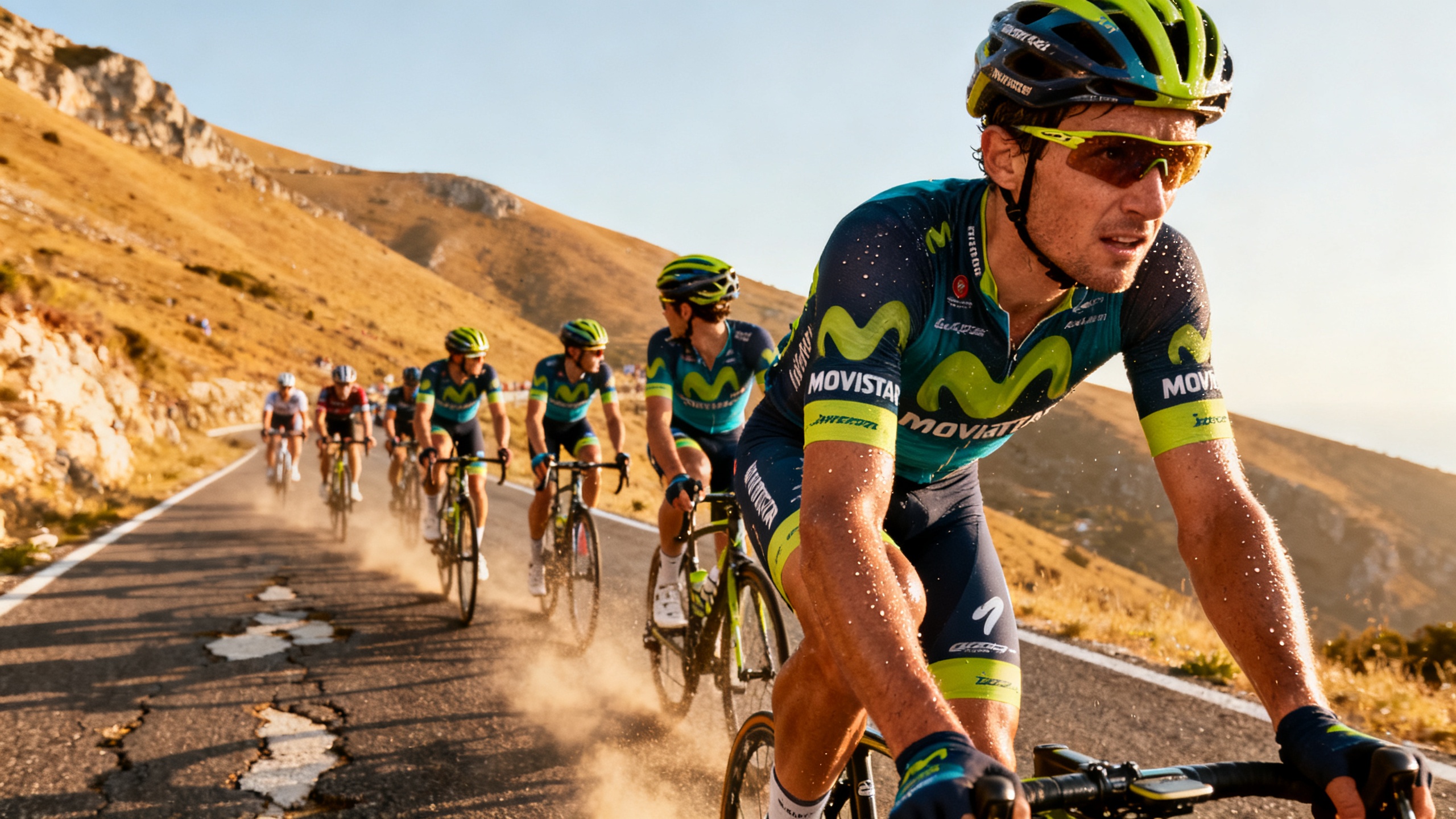 Movistar stirs up the race in Cosenza as Bernal loses ground on the climb RUSSPAIN.com