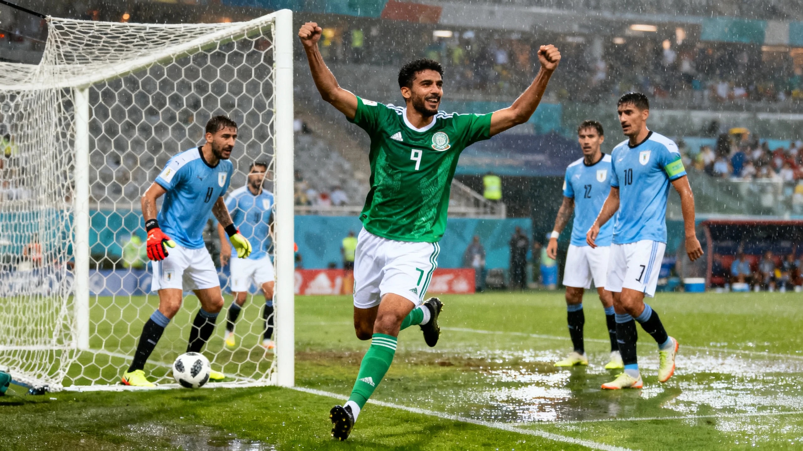 Abdulellah Al-Amri’s goal and weather risks interrupted the match in the USA RUSSPAIN.com