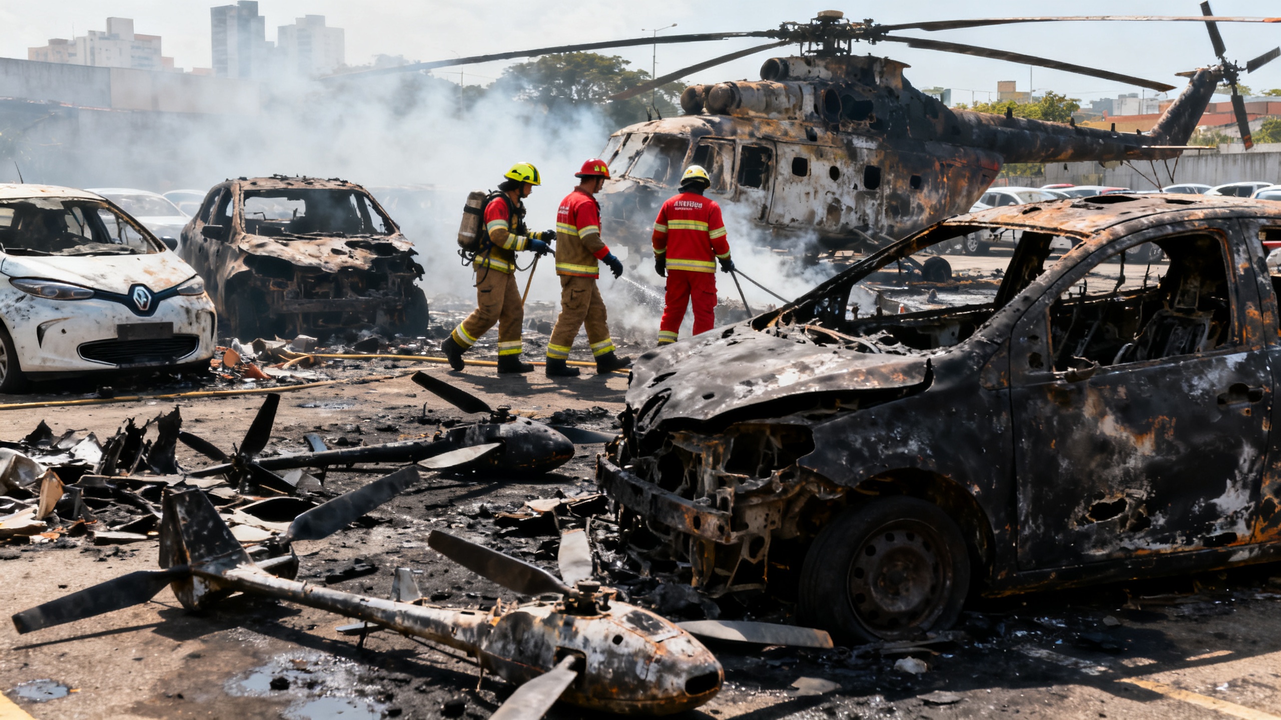 Fire at Car Dealership After Helicopter Crash in Western Rio RUSSPAIN.com