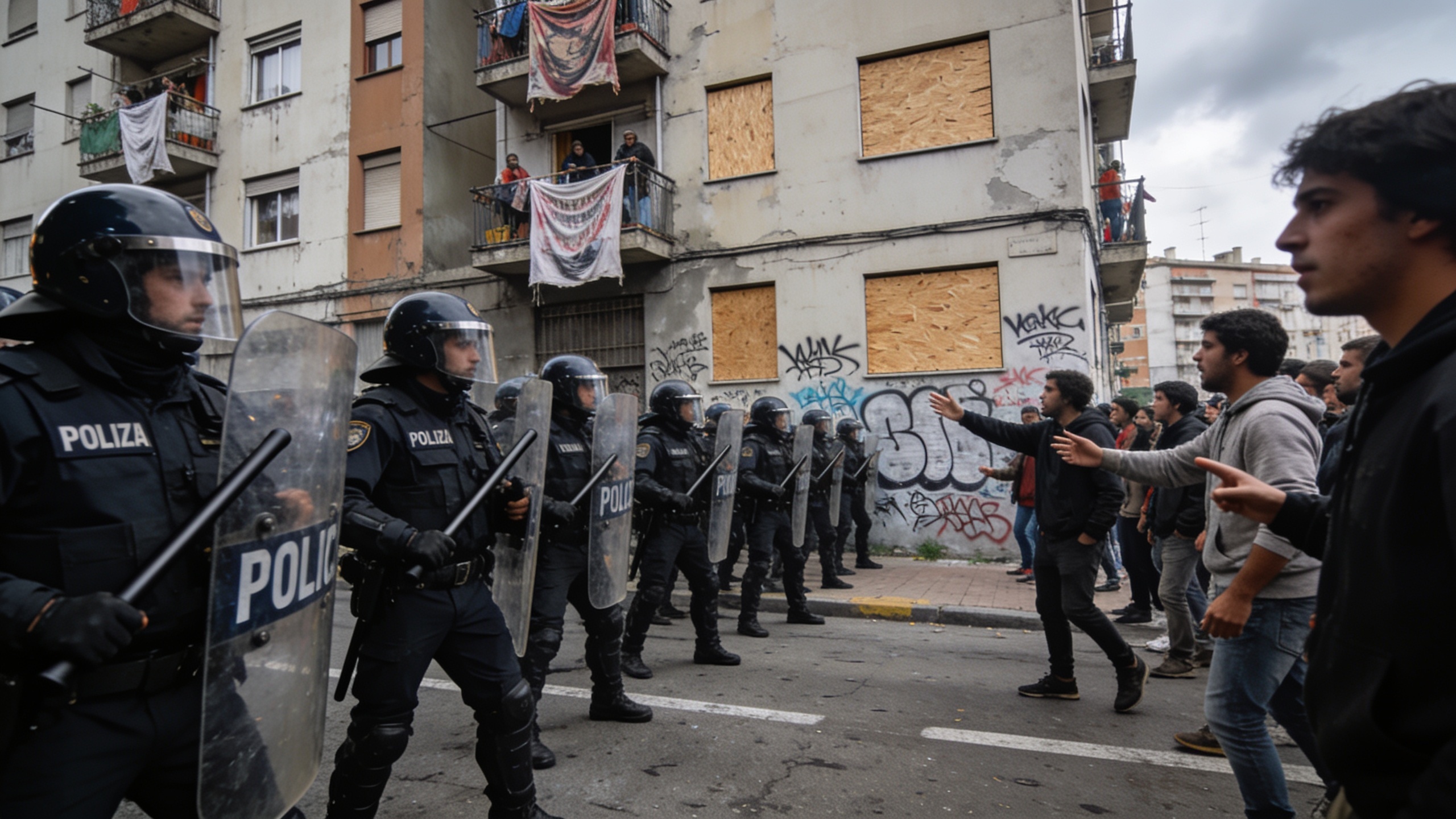 Evictions Spark Tension in La Mina as 58 Public Flats Cleared RUSSPAIN.com