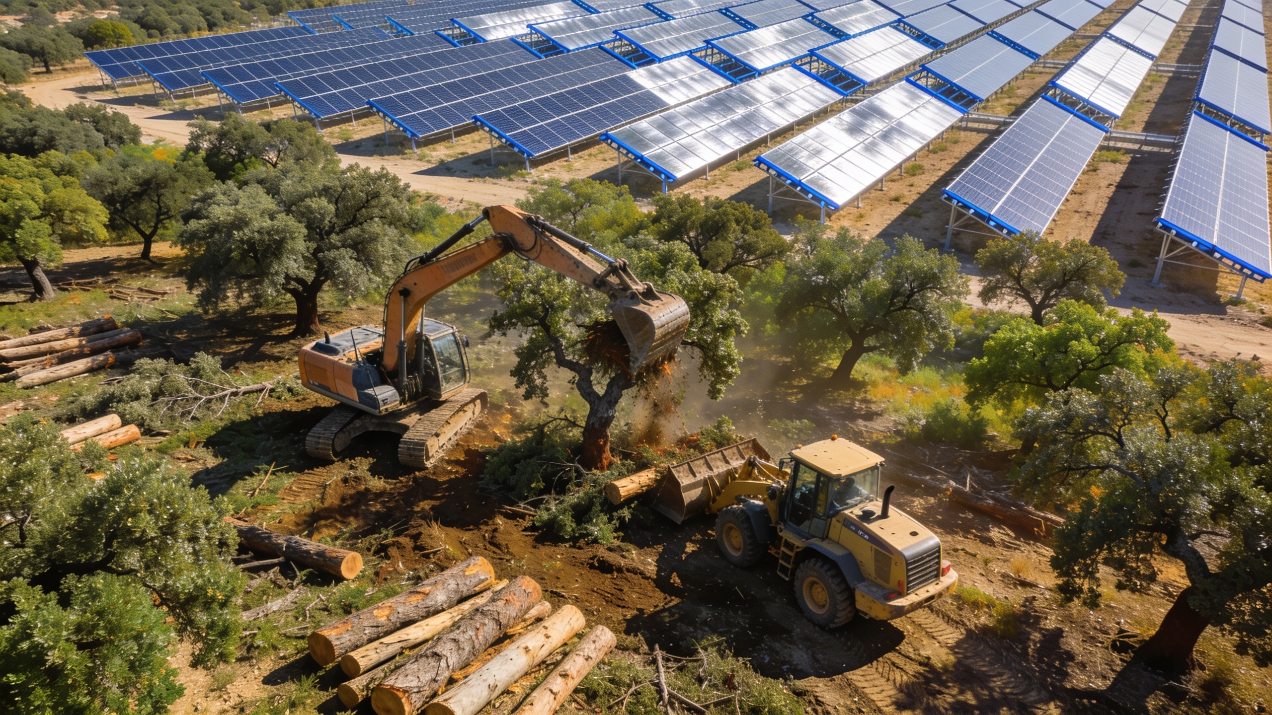 Thousands of Oaks Felled in Protected Valencia Forest for Solar Plant RUSSPAIN.com
