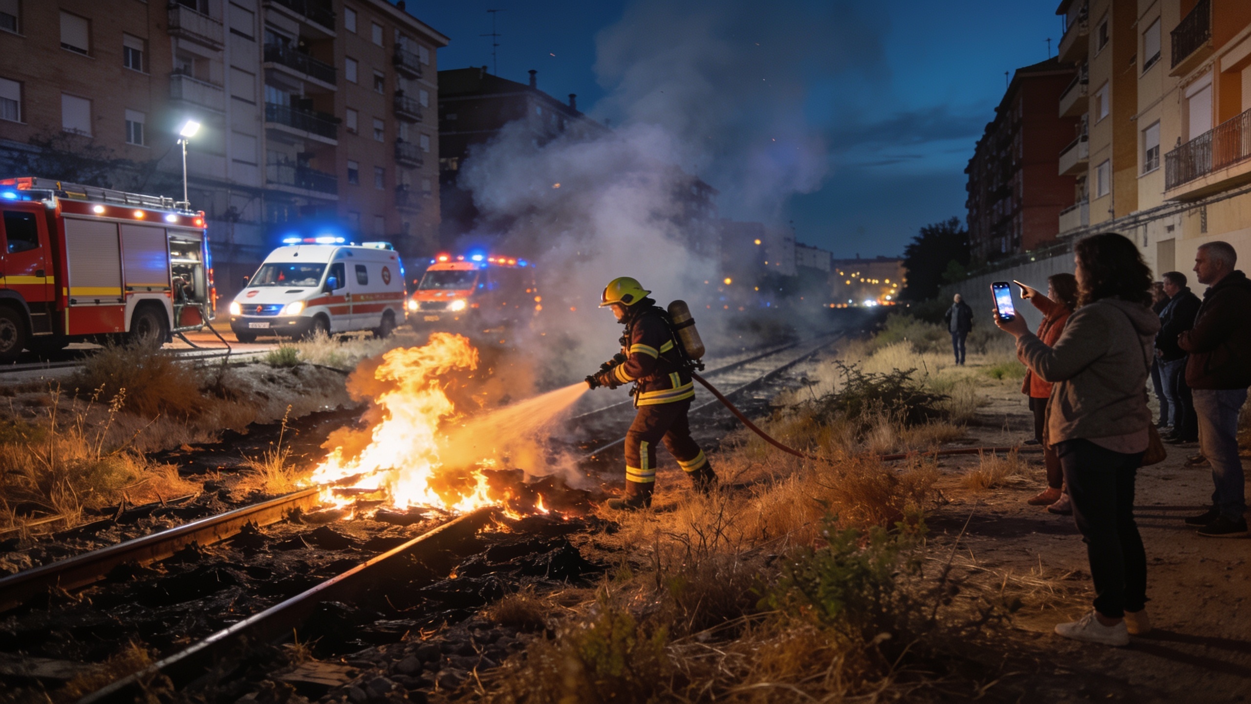 Major Fire on ADIF Land Sparks Safety Concerns in Casablanca District RUSSPAIN.com