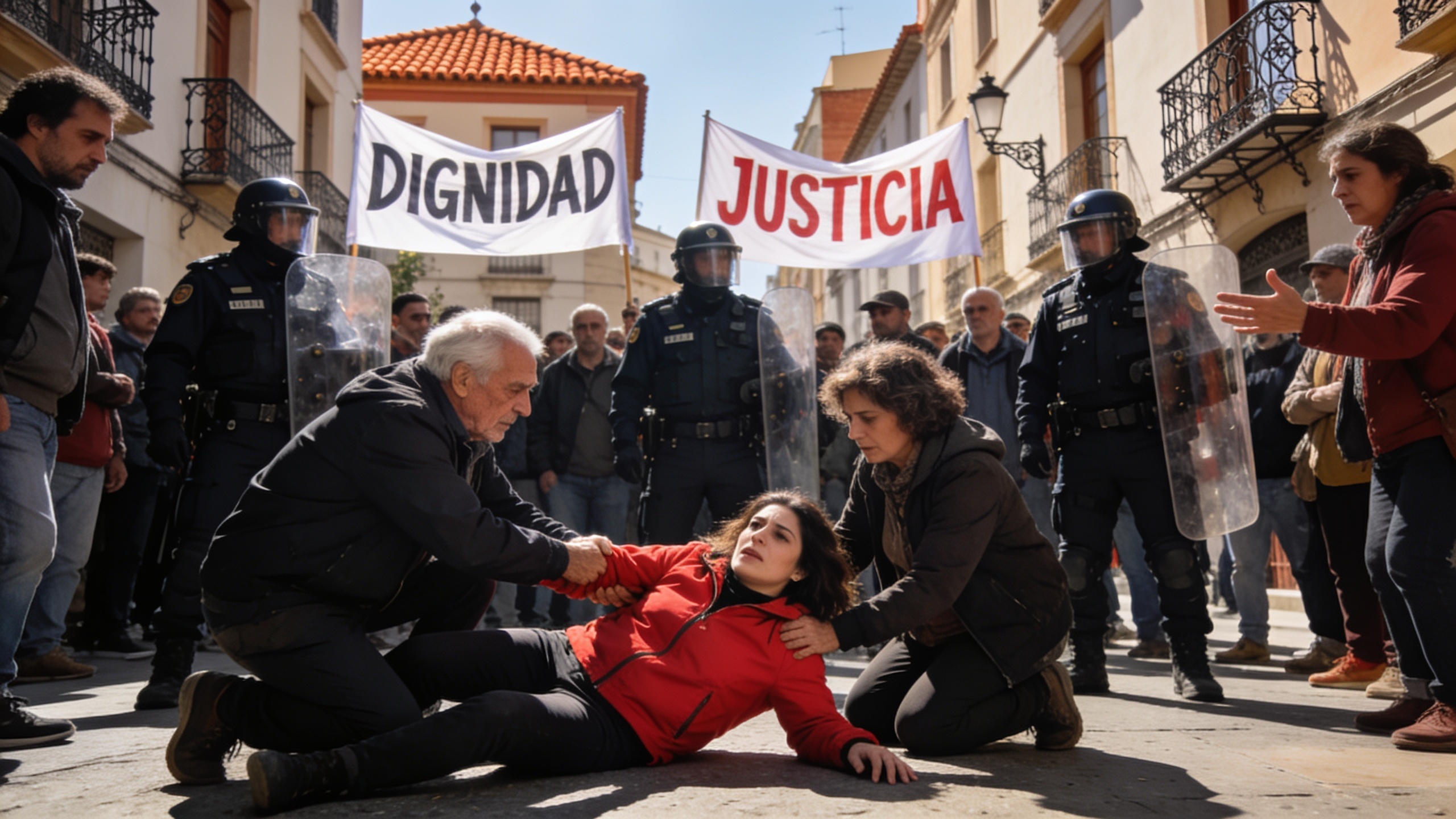 Valencia Riot Police Officer Charged After Pushing Retired Teacher RUSSPAIN.com