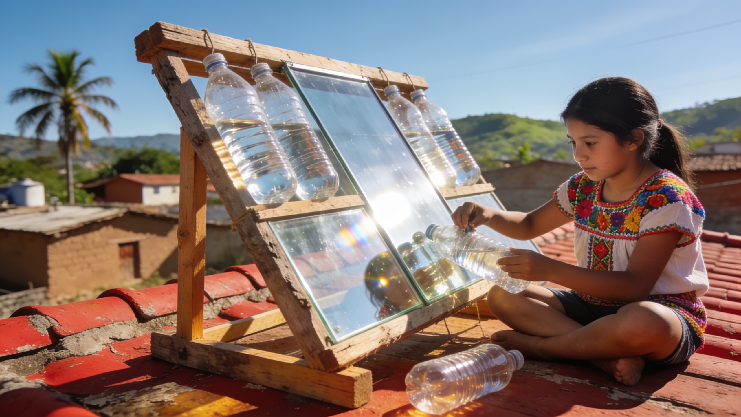 Eight-Year-Old Girl in Chiapas Builds Solar Water Heater from Scrap RUSSPAIN.com