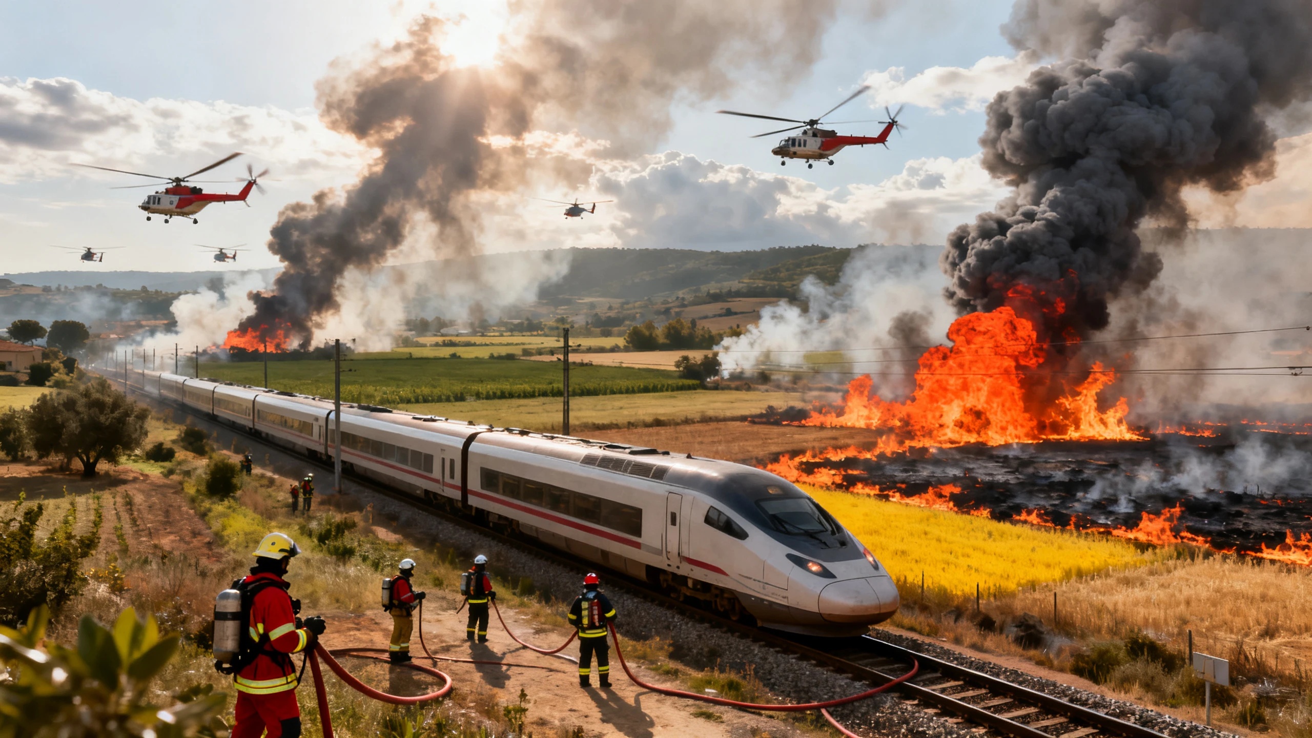 Wildfire in Mont-roig del Camp Forces Lockdown and Halts Train Service RUSSPAIN.com