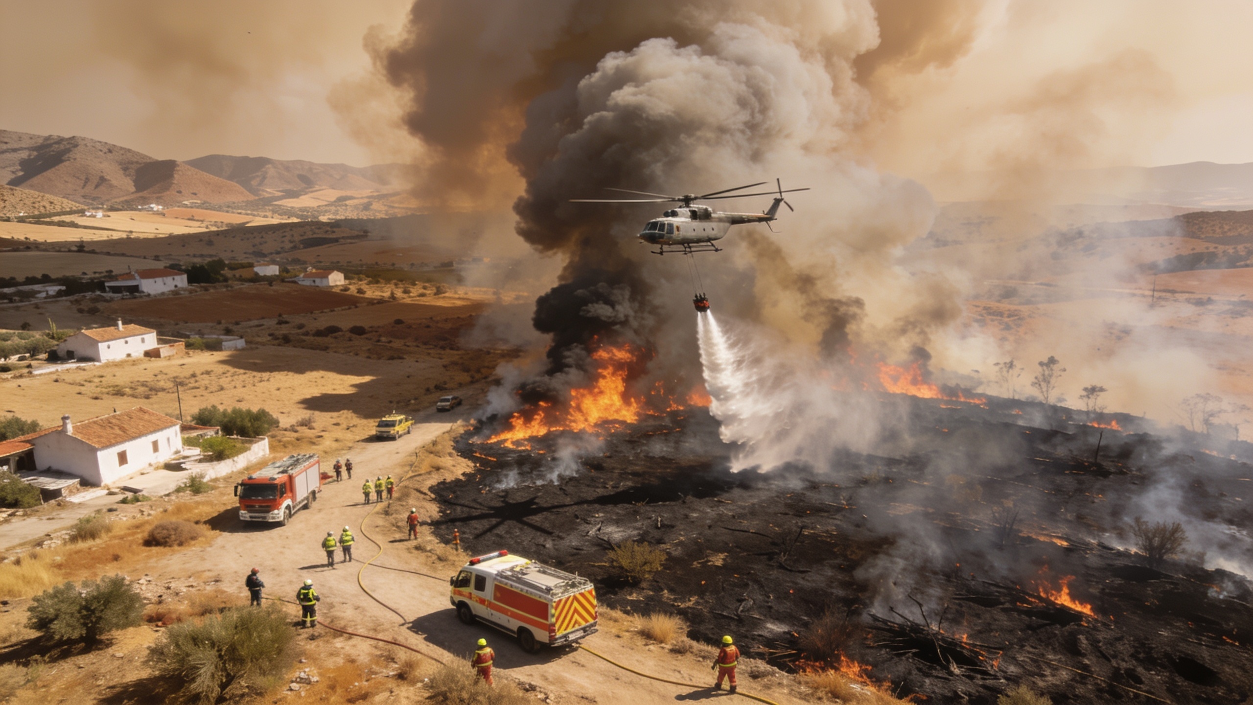 Firefighters Shift to Offensive as Los Gallardos Blaze Claims 12 Lives RUSSPAIN.com