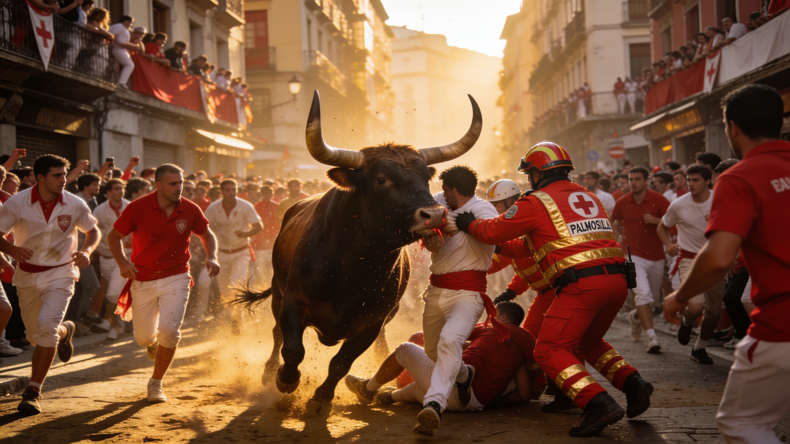 One Gored, Eight Injured in Crowded Sixth San Fermín Encierro RUSSPAIN.com