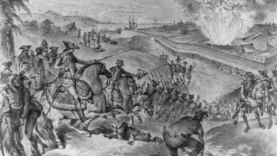 Первые испанцы в Америке Графика 1783 года, изображающая осаду Пенсаколы.