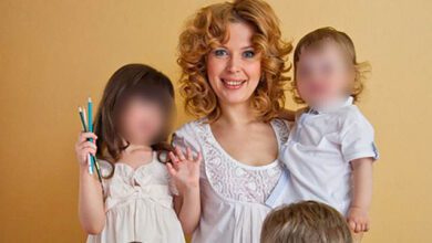 Ольга Кавер с детьми