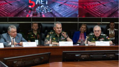 Выступает министр обороны РФ генерал армии Сергей Шойгу.