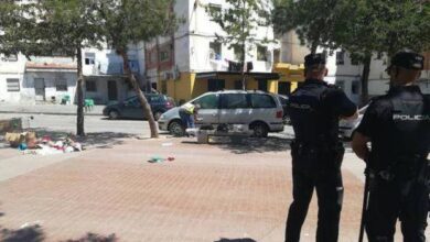La Policía en Palma Palmilla, de Málaga.