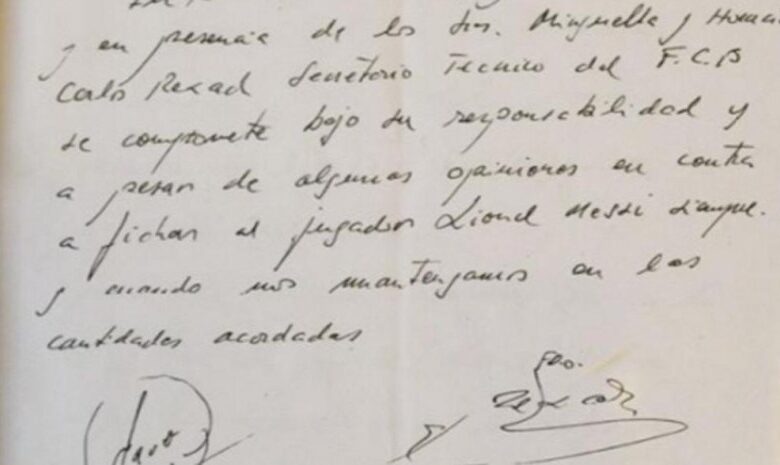 Салфетку-контракт Месси с «Барселоной» продали за 887 тысяч евро