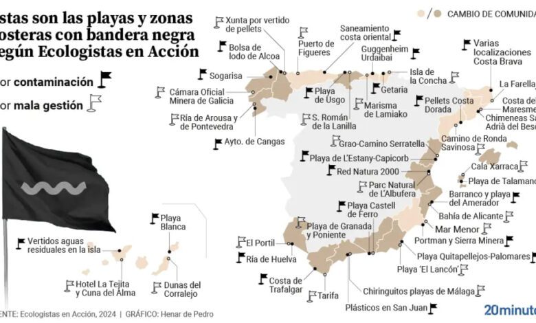 Черные флаги для 48 испанских пляжей