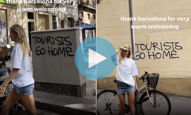 Украинская туристка сняла видео на фоне граффити и разозлила испанцев