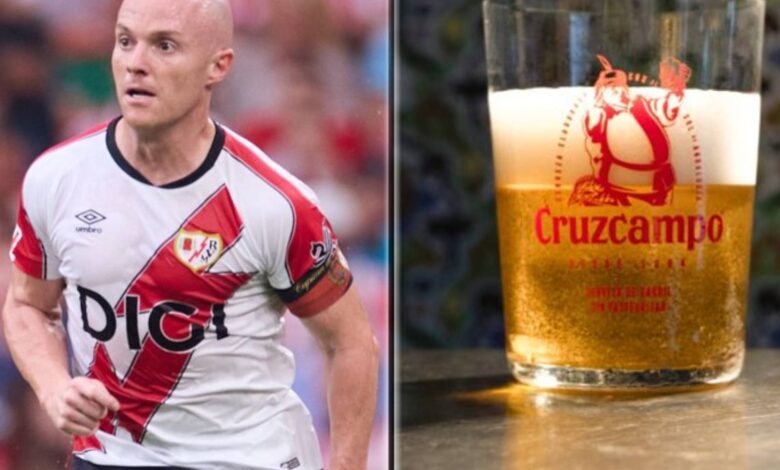 Futbolista del Rayo Vallecano y Cruzcampo se ven envueltos en una polémica sobre la cerveza