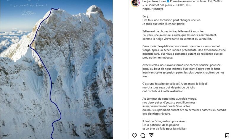 French Climbers Reach Eastern Jannu Summit in the Himalayas for the First Time