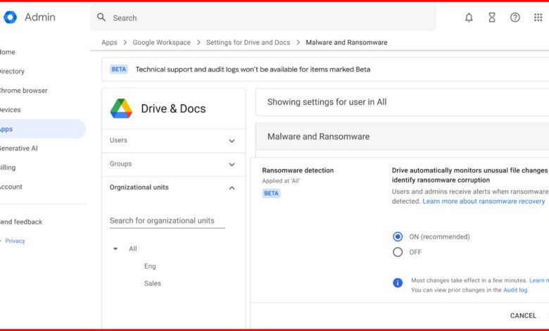 Google Drive внедряет новые инструменты для защиты данных от атак вымогателей