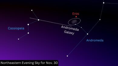 Астероид Эрос и галактика Андромеды: уникальное сближение в прямом эфире 30 ноября