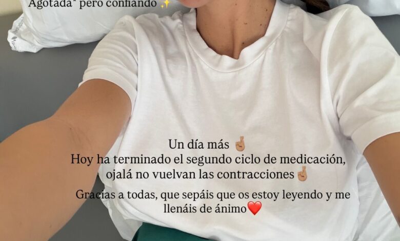 Estela Grande spends a week in hospital during late-stage pregnancy