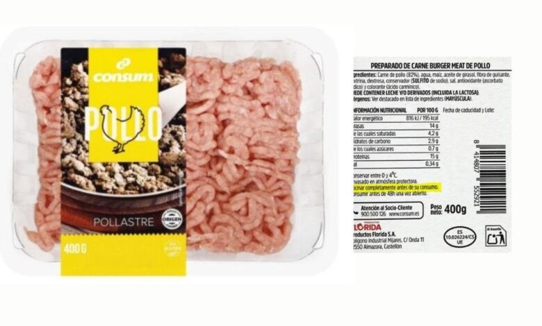В Испании обнаружена сальмонелла в курином фарше для бургеров марки CONSUM