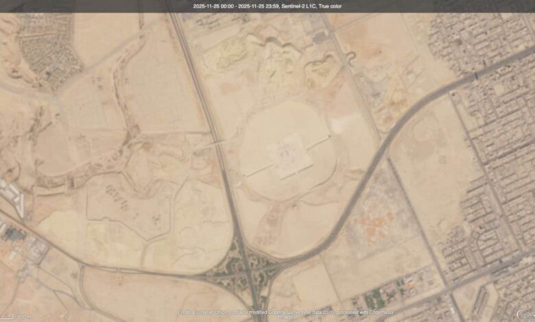 Giant Mukaab Cube in Riyadh Begins to Emerge from Underground