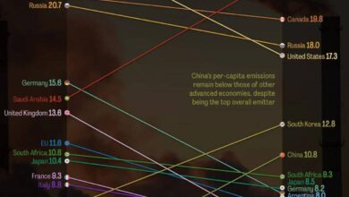 Как изменились выбросы парниковых газов на душу в странах G20 с 1990 по 2024 год