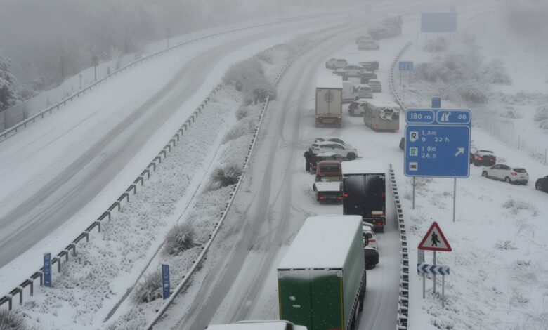 What Is Happening to Traffic on Madrid’s Highways: Dozens of Cars and Buses Stranded