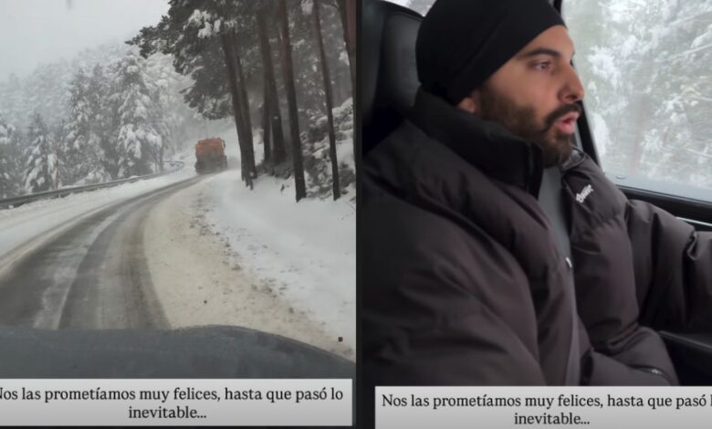 Suso Álvarez casi sufre un accidente en una carretera nevada cerca de Madrid