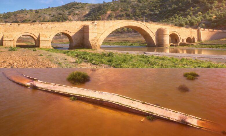 Cinco siglos en riesgo el puente Ariza vuelve a quedar sumergido y podría desaparecer